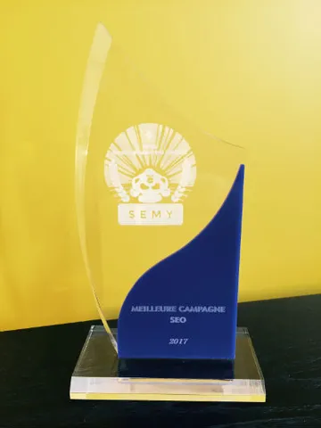 Le trophée SEMY Awards 2017, meilleure campagne SEO